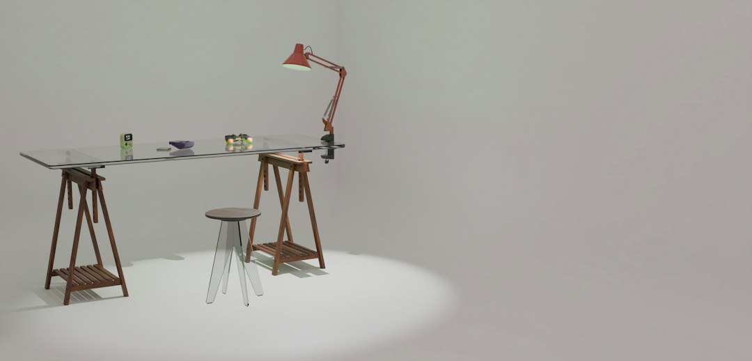 Photo Scandinavian opal glass reading lamp home office
